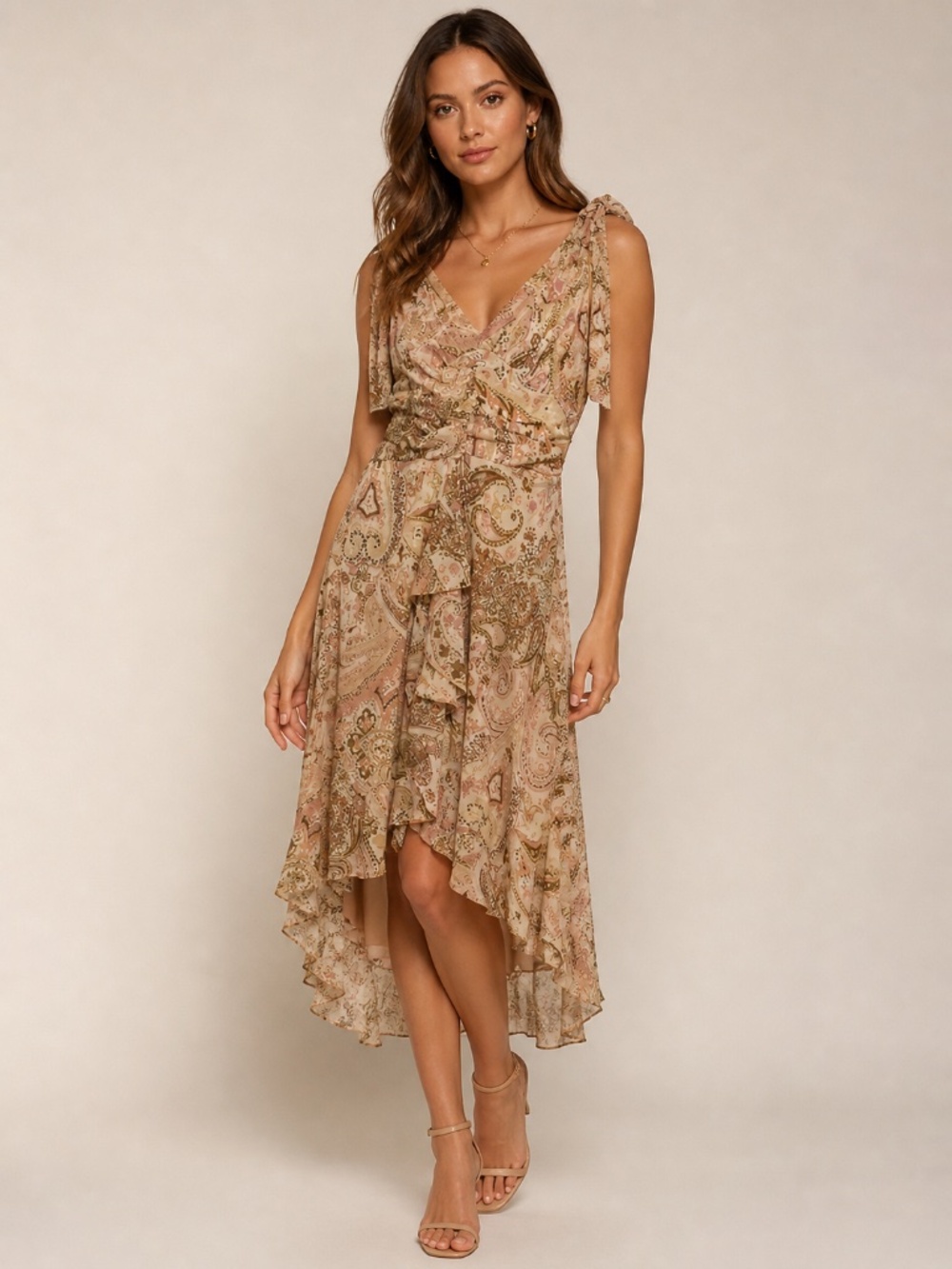 Bandolino Women’s Size 14 Paisley Floral Wrap Dress Romantic Date Night Feminine